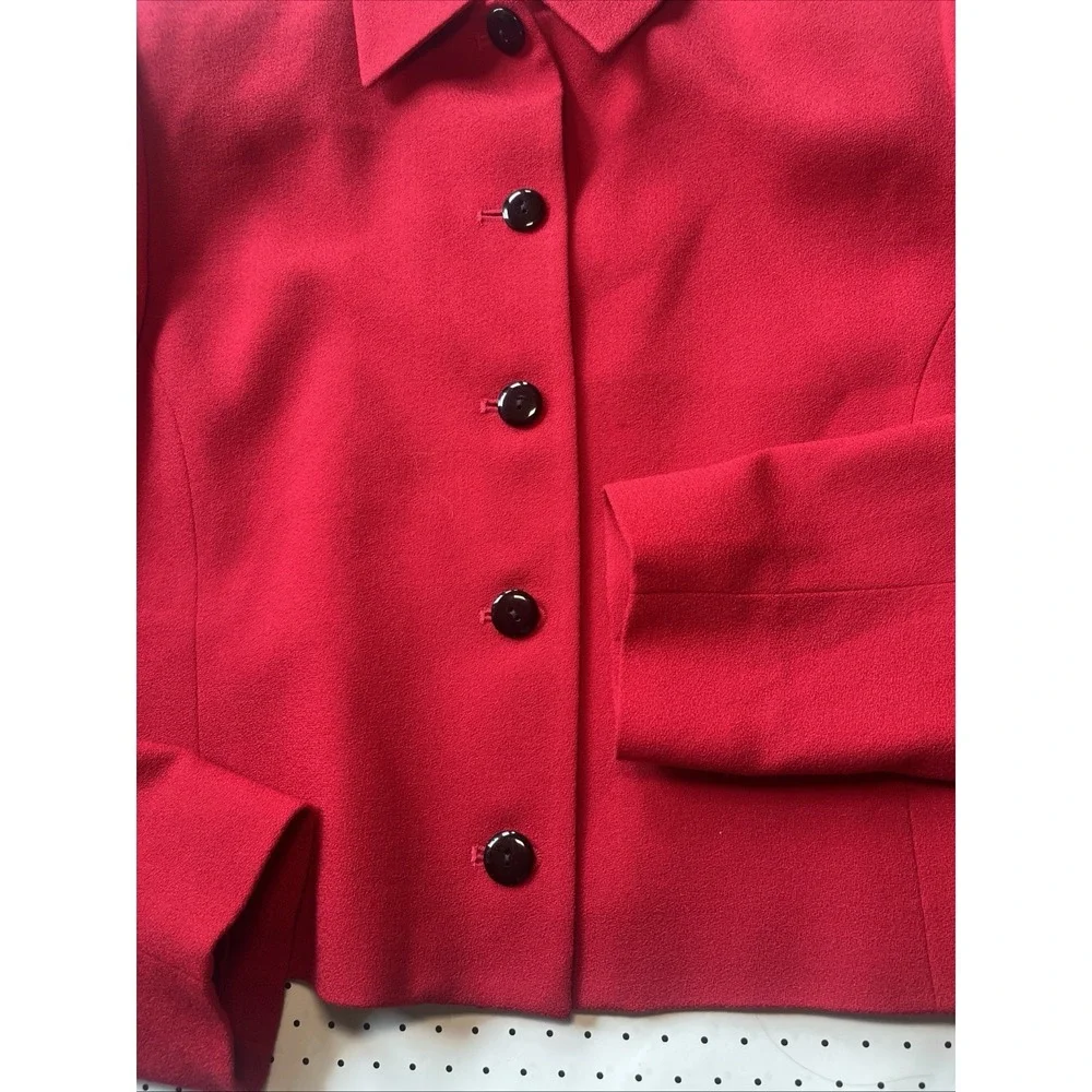 Pendleton Red Virgin Wool Blazer Jacket Women's Size 10 USA Button Front Career